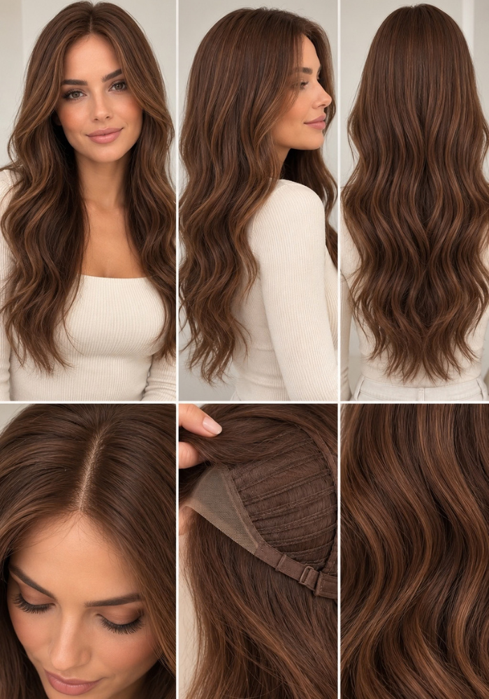Jennifer Brunette Wig Cap Size Customizable