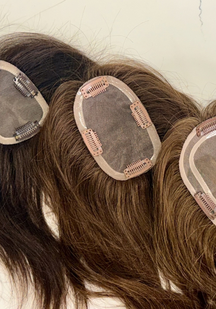 Jennifer : Brunette Human Hair Topper ( 5" x 6.5" )