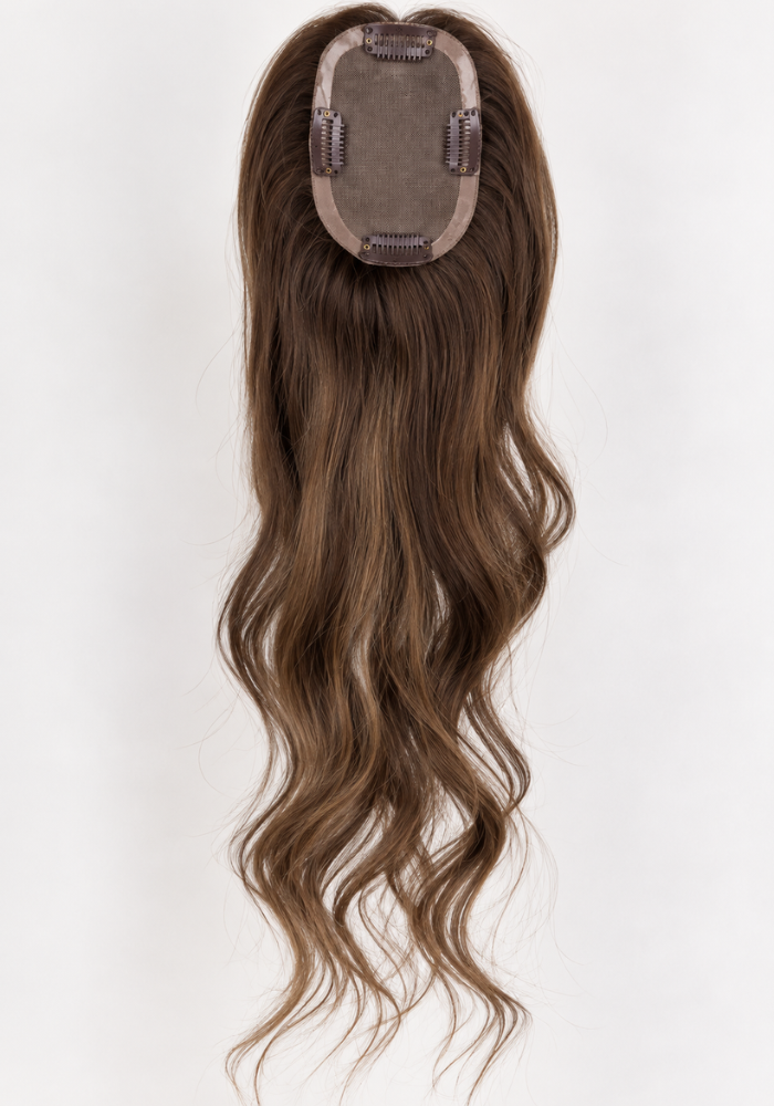 Jennifer : Brunette Human Hair Topper ( 3" x 5" )