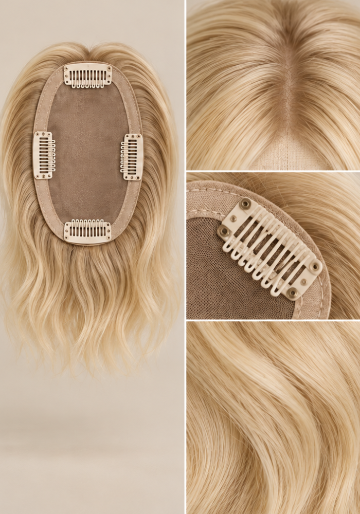 Old Money : Blonde Human Hair Topper ( 5" x 6.5" )
