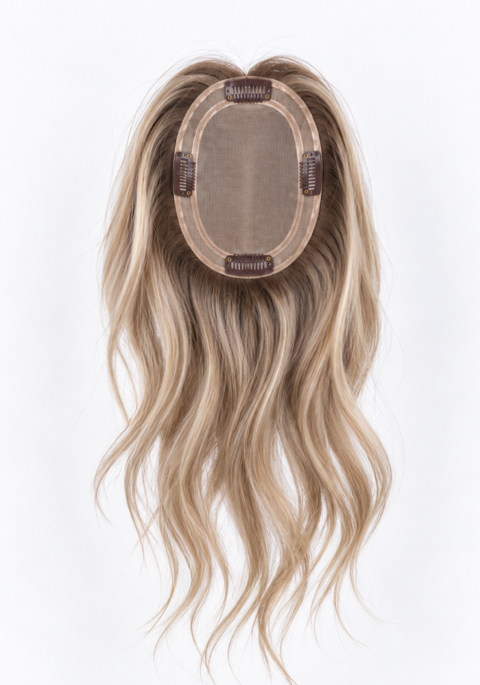 Old Money : Blonde Human Hair Topper ( 5" x 6.5" )